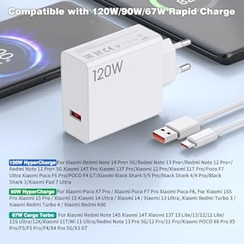 قوة شحن 120W شحن سريع وثابت أداء عالي بدون سخونة   